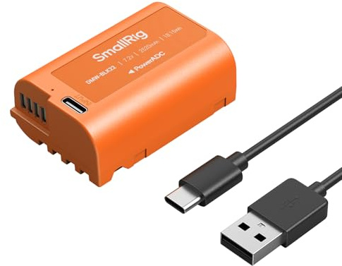 SmallRig DMW-BLK22 Battery 2520mAh USB-C Replacement Batteri for Panasonic LUMIX GH5 II, GH7, GH6, S9, S9 II, S5 IIX, 2.5H Full Charged Battery, Orange - 4979 | för Panasonic LUMIX L10, GH5, S5, för LUMIX G5 II, S5 IIX, GH7, GH6, S9, G9 II