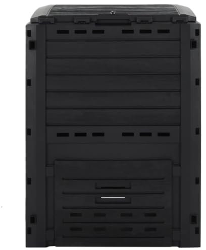 Compostiera da giardino, nero, 280 l, in polipropilene