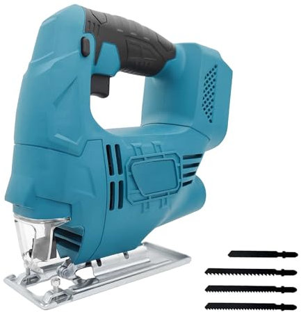 18 V Li-ion Akku Stichsäge, Ersatz für Makita 18V BL1830, Akku Pendelhubstichsäge mit 4 Klingen, ± 45° neigbar,für Holz, PVC, Sperrholz und Metall(Batterien nicht enthalten)