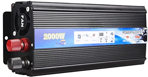 Onduleur à onde sinusoïdale pure, Onduleur DC 12V à AC 220 onduleur 3000W 2000W 1000W Portable voiture batterie externe convertisseur de tension onduleurs solaires(2000W)