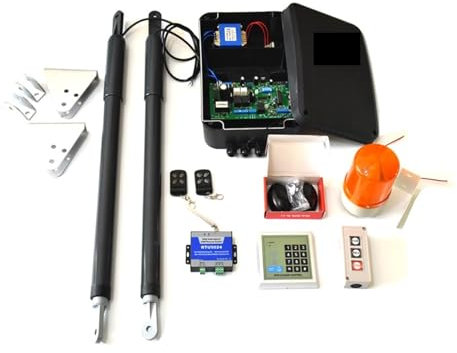 EDEDE Motor Puerta Corredera, Actuador Lineal eléctrico de 12VDC, 200kg por Hoja, Kit de Motor de abridor de Puerta oscilante gsm automático con Accesorios Opcionales(Kit 2)