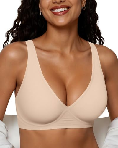 Adisputent Wireless Jelly Bra Push Up Gel Bras for Women | Deep V, Non Wired, Seamless T Shirt Bra, Soft Support, Comfort, Plunge, Full Coverage, Everyday Bralettes
