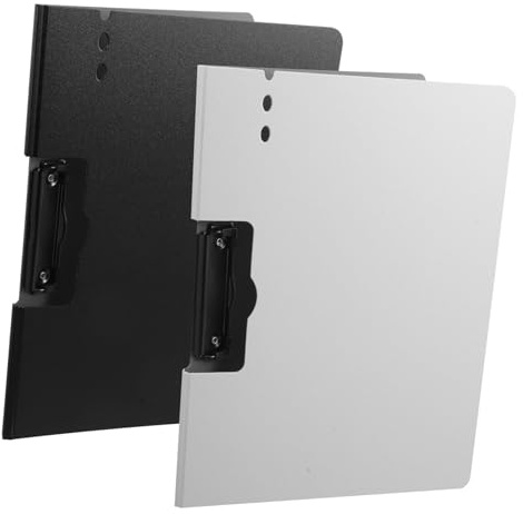 EXCEART Set 2 Pezzi Cartelle Portadocumenti A4 in Pp Impermeabili con Clip Laterale in Metallo Nero, Porta Cancelleria da Scrivania Multiuso per Scuola e Ufficio con Decorazioni Scuola