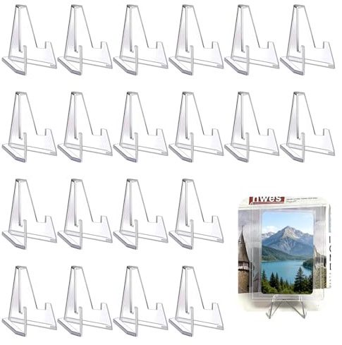 Zerabidpro 24 Pieces Presentoir Supports Acrylique pour Collection, pour Cartes Pokémon, Photos, Assiettes Décoratives - Présentoirs Polyvalents pour Collections, Mariages et Expositions