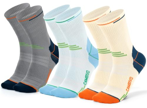 Calcetines Running Caña Hombre Mujer, 3 Pares Acolchados Sin Costuras