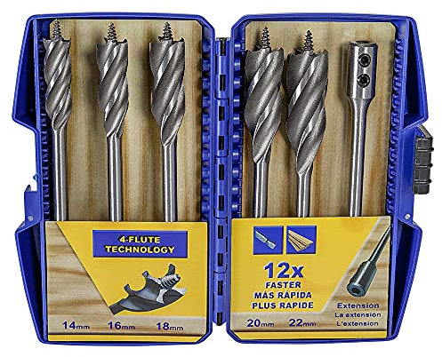 FISCO 0089S0006K Schlangenbohrer-Bitsatz, 150 mm, 14/16/18/20/22 mm, 8-teilig