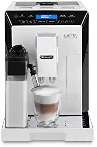 DeLonghi ECAM44660 Eletta Fully Automatic Espresso, Cappuccino and Coffee Machine with One Touch LatteCrema System and Milk Drinks Menu (White, ECAM44660B)