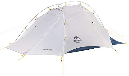 Naturehike Cloud-Flügel Ultraleichte Beruf Zelte Doppelten 2 Personen Zelt 3-4 Saison für Camping Wandern Zelt (15D Grau/Azurblau)