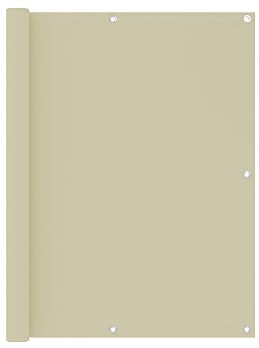 Tidyard Balkon Sichtschutz Balkonabdeckung Balkonsichtschutz Balkonverkleidung Windschutz Sonnenschutz Terrasse Balkonfächer Garten Creme 120x300 cm Oxford-Gewebe