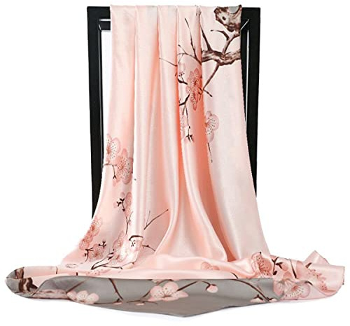 Ecroon Sjal för damer, huvudduk, elegant halsduk för kvinnor, sidenscarf för kontoret, scarf, bandana, näsduk, handled, omslag (en storlek, #16)