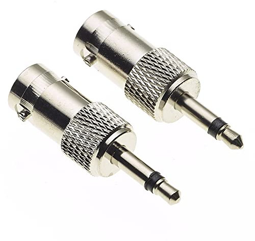 Keple BNC-Buchse auf 3,5 mm Mono-Klinkenstecker-Adapter - weiblich TS männlich Stecker, DAB CB Radio Antenne Composite Adapter 1/8 vernickelt Stecker DVR und mehr - 2 Stück