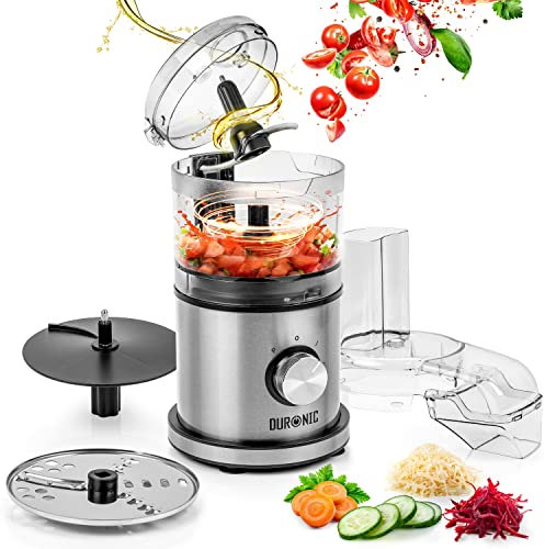 Duronic 2-in-1 Mini Food Processor and Chopper MFP400, Small Food Processor with Grater, Electric Chopper, Chops and Blends, 400W, 500ml