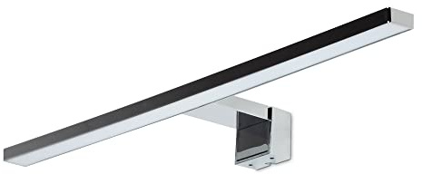 Kwazar Luminaire Lampada a LED per Specchio 3in1 Bagno 10W 800LM 50cm Bianco Neutro 4000K IP44 230V Lampada da Parete Lampada per Specchio, Armadio da Bagno Lampade per Specchio Elena Argento