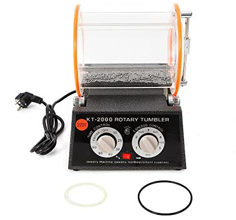 Tambour de polissage, polisseuse rotative, tambour de polissage de bijoux, tambour de polissage à 5 vitesses, polisseuse de surface, antidérapante, stable, 150 W.