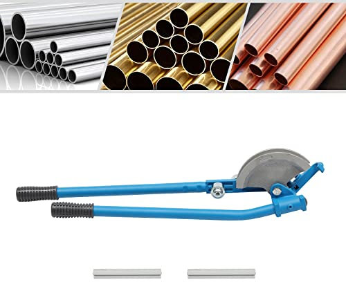 Hand rörbockare aluminiumlegering rör böjare böjningstång manuell rörbockningstång aluminium med stavar blå för böjare kopparrör aluminiumrör rördiameter 15 mm/22 mm 0–90°