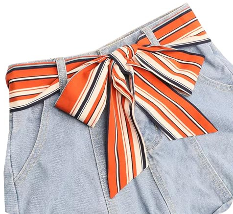 WENLOOY Women's Skinny Satin Belt Sash Necktie Choker