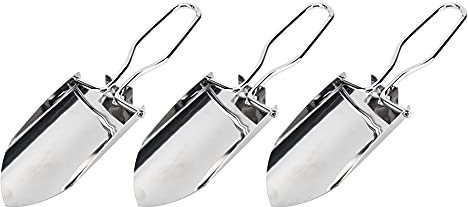 3PCS Portable Folding Shovel Camping Shovel Mini Trenching Shovel Stainless Steel Folding Spade for Hiking Backpacking Gardening with Carrying Pouch