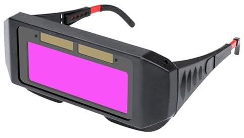 Lunettes de soudage à obscurcissement automatique avec 2 capteurs d'arc, lunettes de soudage à énergie solaire pour coupe MIG, TIG et plasma, lunettes de sécurité réglables avec vue panoramique,