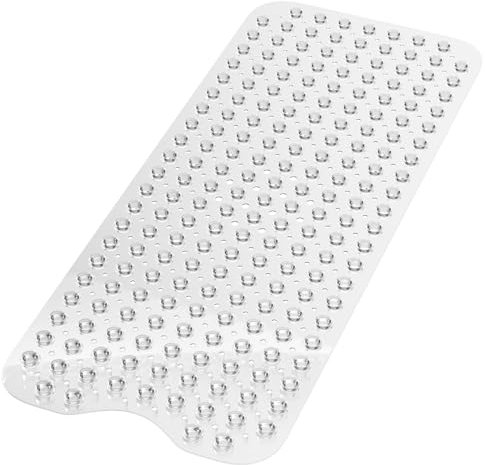Cigrubo Tappeto Bagno Resistente, Tappetino Doccia Antiscivolo, Tappetini per Vasca da Bagno con Drenaggio e Ventosa, Idea per I Bambini e Più Anziani, Lavabili in Lavatrice（100x40cm,Trasparente ）