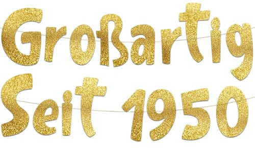 Glitzer-banner med Aufschrift Großartig Seit 1950, Party-Dekorationen und Zubehör für 75. Geburtstag