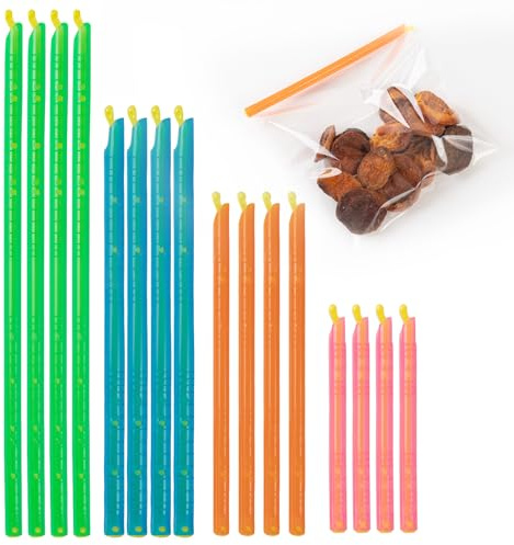 Aihoom - 16 pinzas para alimentos, bolsa hermética, reutilizables, 4 tamaños y colores, clips de cierre hermético para bolsas y bolsas de comida