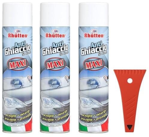 youth care Terra Ricambi 3X Spray Antighiaccio Auto No Frost 400ml + Raschiaghiaccio Classico – Scioglie Ghiaccio, Protegge Vetri, Kit Invernale Parabrezza Auto.