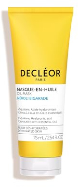 Decléor Neroli Bigarade Mask-in-Oil Ansiktsmask med Äterschäljor, Squalan och Hyaluronsyra för Djuphydrering, Hudbarriärreparation och Strälkraft
