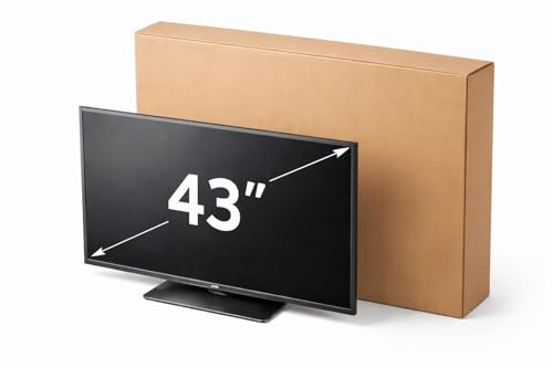 Imballaggi Point - Scatola televisione Imballaggio TV Monitor Piatti fino a 43 Pollici – Resistente per Spedizione e Trasloco con accessori di Protezione Schermi, Misura 101x60x14cm Set da 1