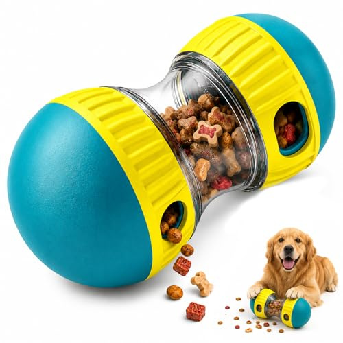 Dog Treat Dispenser Toy Ball, Interactive Dog Puzzle Toy with Adjustable Treat Release, Slow Feeder Enrichment Roller for Training Rewards Boredom Relief and Mental Stimulation Small Medium Large Dogs