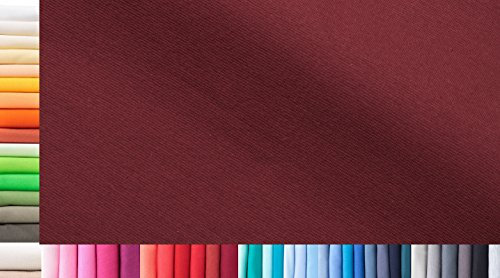 1buy3 Bündchenstoff XXL als Meterware|doppelt: 75cm breit|einfach: 150cm breit|Farbe: 24 Weinrot|0,5m lang|96% Baumwolle, 4% Elasthan|Jersey Grundpreis pro qm: € 11,99