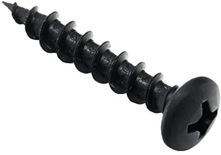 100 Pack Rok Hardware #8 x 1 Coarse Deep Thread Pan Head Screws Black Phosphate Wood MDF