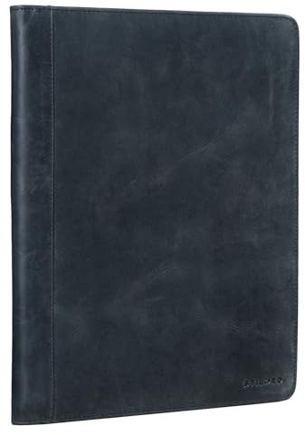 STILORD 'Malcolm' Leder Schreibmappe A4 Vintage Dokumentenmappe für Business Arbeit Meeting Konferenzmappe Organizer mit EC-Karten Fächer Echtleder, Farbe:anthrazit