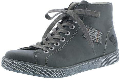 Rieker Women's ankle boots, women's lace-up boots, loose insole, gray, 4 UK