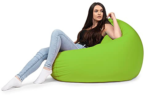 chilly pilley Fauteuil Pouf Coussin De Sol avec Remplissage Eps Pouf Géant Pouf Intérieur Et Extérieur Imperméable Multifonctionnel pour Enfants Et Adultes Nombreuses Couleurs (Vert, Ø 100 cm)