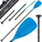 KESSER® Paddle - 3-teilig für Kayak SUP Stand-Up Paddling Board Stechpaddel, Verstellbar Teleskop 165cm-215cm Aluminum für Stand Up Paddel Kajakfahren Surfboard Boot Anti-Rutsch Stecksystem, Blau