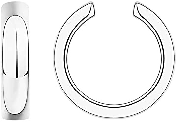 PAVOI 14K White Gold Plated Modern Ear Cuff | Womens Ear Lobe Cuff | Piercing Free Earring