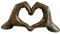 Hands Love Gesture Sculpture Antique-Silver Gold Bronze Colour Life-Size 26cm/10'' Expression of Appreciation & LoveValentine's Day I appreciate you I love you Wedding Present (Antique-Gold)