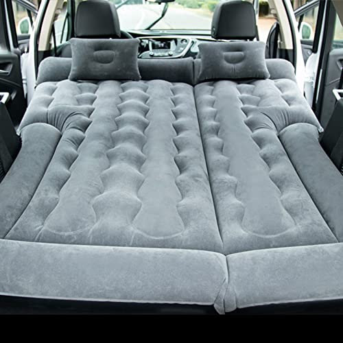 SIGOEC Auto Matratze Auto Bett Luftmatratze für Audi A6 C7 Avant A6 C7 Allroad A6 C8 Beflockter Stoff Einfach zu Säubern mit Luftpumpe e 2 Kissen(Color:Grau)