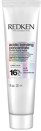 Redken Acidic Bonding Concentrate Hair Mask - Hydrating 5 Minute Liquid Mask, Bond Building & Strengthening, For Dry, Damaged Hair, 1 Fl Oz