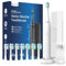 Elektrische Zahnbürste Schallzahnbürste für Erwachsene - Whitening Ultraschall Zahnbürsten Elektrisch mit Reiseetui und Ladestation, Electric Toothbrush Mit 8 Bürstenköpfe, 5 Putzmodi, 40000VPM
