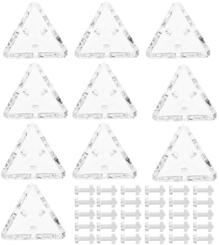 10 stycken akrylhörnvinklar, transparent, 3-hål, högervinklad anslutningsklämma, vitrinkontakt för förstärkning, anslutning av möbler, 20 x 20 mm