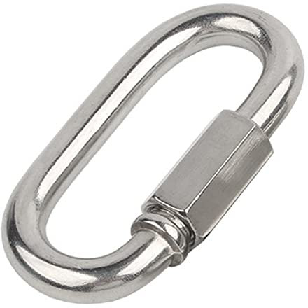 FEEIMOL Edelstahl Kettenglied Karabiner M10 Schraubverbinder Kettenverbinder Karabinerhaken Rapid-Glied Schraubkarabiner für Zuhause Klettern Camping Wandern Reisen