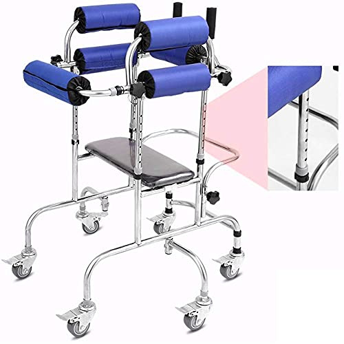 Déambulateur pliable déambulateur déambulateur, déambulateur pour adultes handicapés avec siège, déambulateur vertical pour personnes âgées avec accoudoir à roulettes, pour déambulateur tout terrain