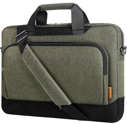 DOMISO 17-17.3 Pouces Sacoche pour Ordinateur Portable Mallette d'affaires Sac à Bandoulière Compatible avec 17.3 HP Pavilion/MSI GS73VR Stealth Pro/Dell Inspiron 17/Acer/ASUS,Vert Foncé