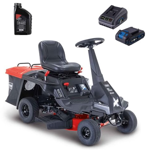 Scheppach Benzin Aufsitzmäher MR230-61 | 6PS | E-Start | 61cm Schnittbreite | 35-75mm Schnitthöhe | 150L Fangbox | 4xVor- / 1xRückwärtsgang | Rasentraktor Aufsitzrasenmäher inkl. Motoröl