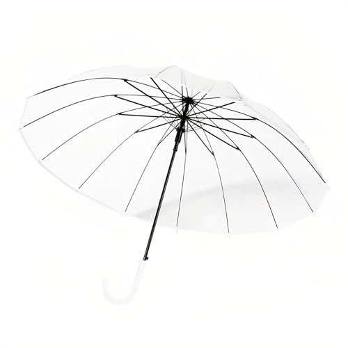 Chesoon Parapluie Transparent pour Mariage Grand Parapluie à Bulles pour Filles et Femmes Ouverture Automatique pour DIY Décorations Cérémonie de Promesse
