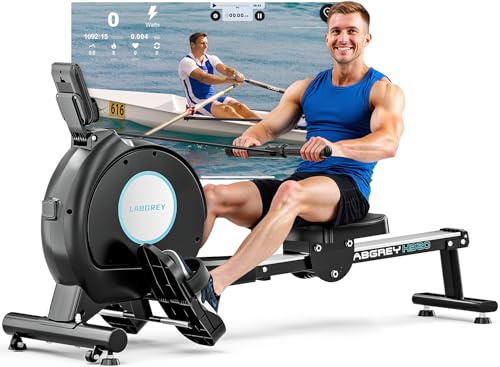Máquina de Remo LABGREY Magnética Bluetooth para Casa, Compatible con App, Silenciosa y Estable, Soporta hasta 158 kg, Ideal para Entrenamiento Cardio en el Hogar (R1-Magnética [Modelo 2026])