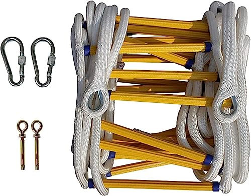OYYMTE Escape de Emergencia en Caso de Incendio, Escalera de Cuerda con Gancho for Adultos, Ventana de Luz Compacta y Balcón, Escape en Caso de Incendio(8m/26.3ft)