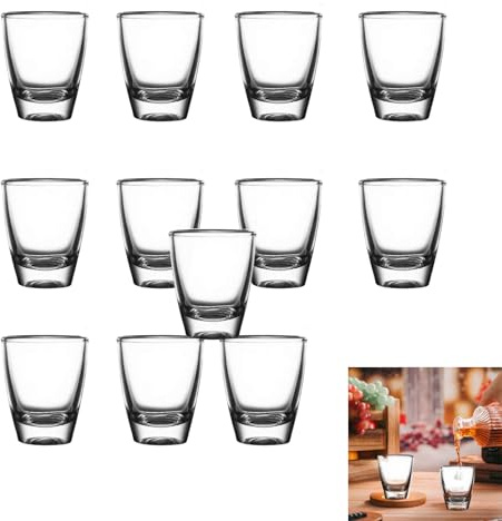 gvivej Verres shooter, 12 PCS 35ml/3cl Verre à Shot Réutilisable en Verre, Petits Verres à Liqueur, Gina Shot, Gobelets, pour Vodka, Whisky, Tequila, Expresso, Liqueur