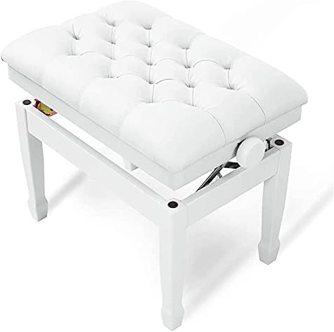 SnamicE Bancos de Piano, sillón de tocador, Elevador de Instrumentos Musicales, cojín Ajustable, Bancos Acolchados para Teclado de Piano, Taburete de Zapatos de Cuero de Made,